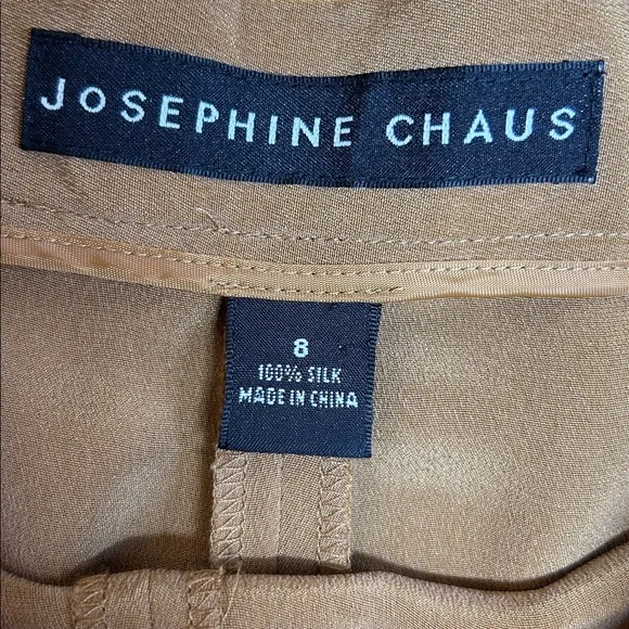 Josephine Chaus 100% Silk Camel Pants w/Stretchy Waistband | Size 8 - Picture 8 of 9